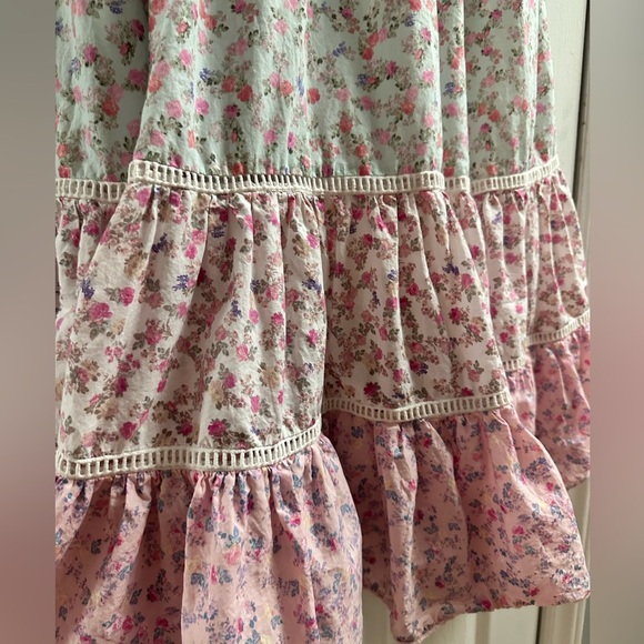 Love Shack Fancy Floral Midi Dress Size Medium - Picture 4 of 12